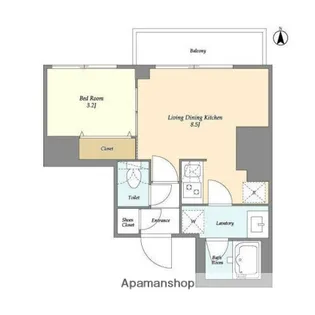 クラリティア西日暮里【7階】の間取り