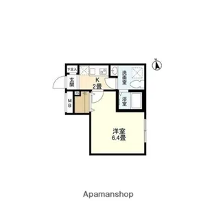 ウェルスクエアイズム文京小日向【2階】の間取り