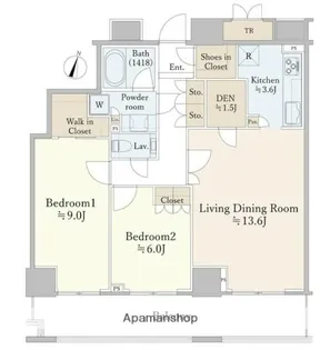 ザ・ライオンズ上野の森 セントラルタワー【3階】の間取り