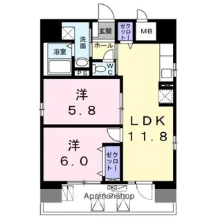 モン エール 西日暮里【7階】の間取り