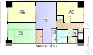 中銀第二東上野マンシオン【7階】の間取り