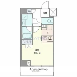アンベリール王子Ⅱ【9階】の間取り