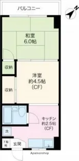 ビューハイツ池之端【2階】の間取り