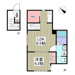 北区西が丘【202号室】の間取り