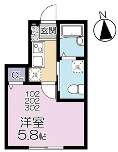 グランシャレー千住旭町【2階】の間取り