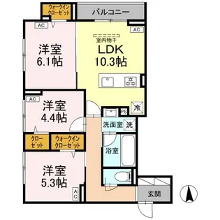 グランドゥール ラテール【2階】の間取り