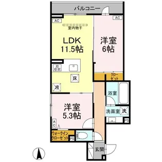 グランドゥール・ショコラ【1階】の間取り