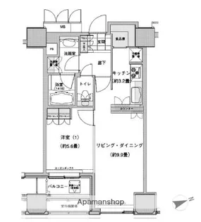 ウエストパークタワー池袋【22階】の間取り