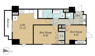 パークアクシス両国馬車通り【8階】の間取り