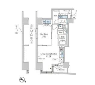 セレサ日本橋堀留町【5階】の間取り