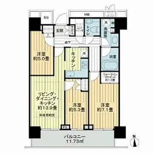 ザ・パークハウス晴海タワーズクロノレジデンス【21階】の間取り