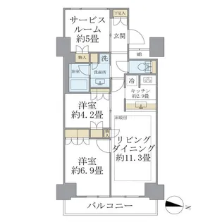 BRILLIA IST 東雲キャナルコート【6階】の間取り