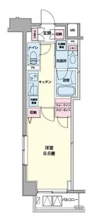 プライムアーバン日本橋浜町【9階】の間取り