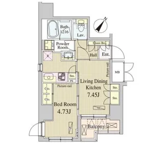 コートラクリア人形町【10階】の間取り