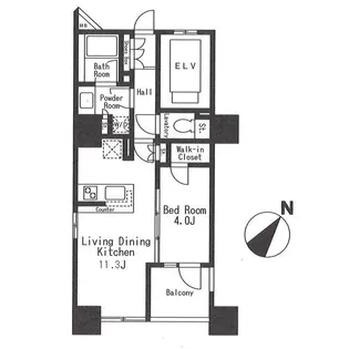 リビオレゾン日本橋浜町【4階】の間取り