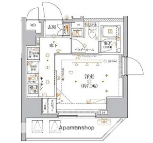 クレイシア入谷竜泉【13階】の間取り