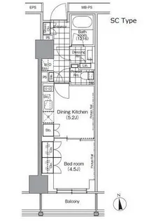 パークハビオ門前仲町【8階】の間取り