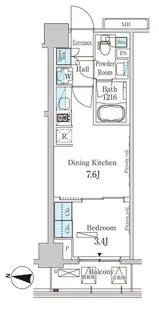 パークアクシス木場キャナル ウエスト【8階】の間取り