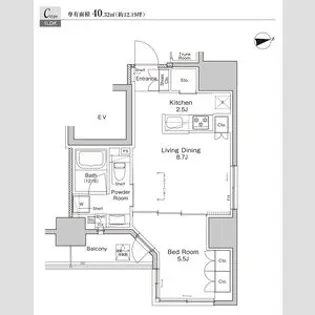 プラウドフラット浅草雷門【3階】の間取り