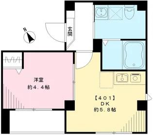 平井SKハイツ【401号室号室】の間取り