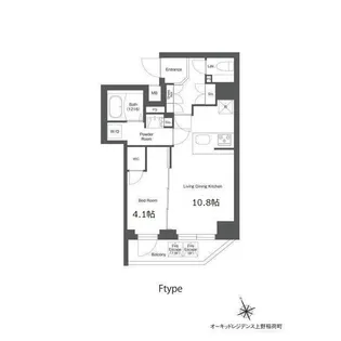 オーキッドレジデンス上野稲荷町【7階】の間取り