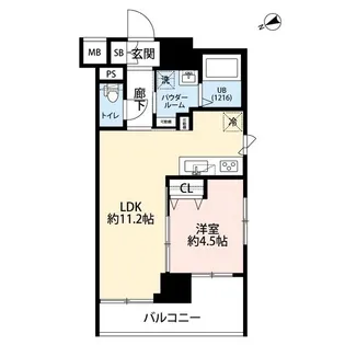 プレール・ドゥーク門前仲町Ⅲ【2階】の間取り