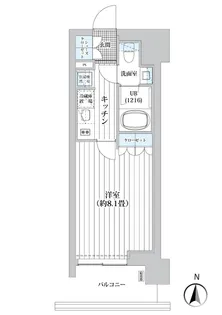 ライオンズフォーシア清澄白河【8階】の間取り