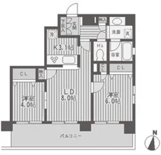 レジディア両国【8階】の間取り