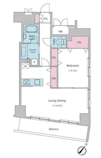 レジディア日本橋人形町Ⅱ【8階】の間取り