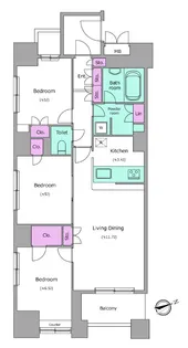 レジディア日本橋馬喰町【10階】の間取り