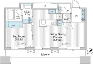 バウスフラッツ日本橋浜町【10階】の間取り