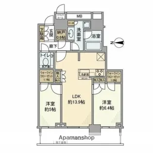 ザ・パークハウス晴海タワーズティアロレジデンス【32階】の間取り