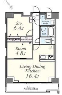 クレシェンテ月島【6階】の間取り