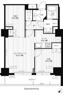 コスモグラン勝どき【2階】の間取り