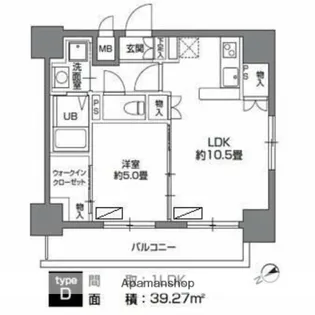 カスタリア三ノ輪【10階】の間取り