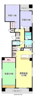 マルソ松が谷【3階】の間取り