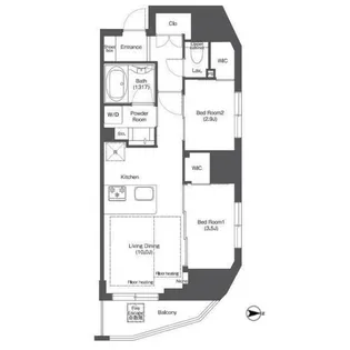 コンフォリア新御徒町【9階】の間取り