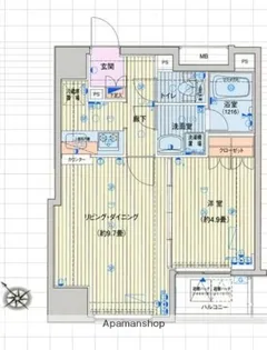 プレール・ドゥーク八丁堀【9階】の間取り