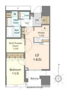 パークタワー錦糸町【5階】の間取り