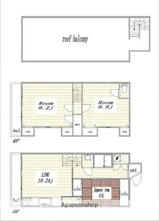 サンライズマンション平野【4階】の間取り
