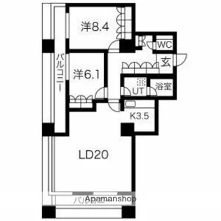 グランパークハイツ【4階】の間取り