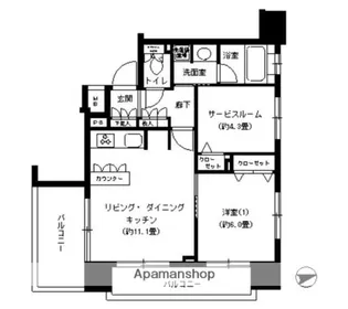 パークキューブ浅草田原町【9階】の間取り