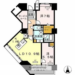 ロイヤルパークス豊洲【8階】の間取り