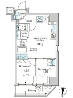 パークアクシス菊川ステーションイースト【3階】の間取り