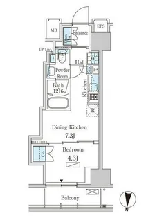 パークアクシス菊川ステーションイースト【10階】の間取り