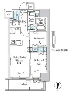 パークアクシス錦糸公園【14階】の間取り