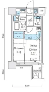 リビオメゾン新大橋【4階】の間取り