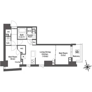 ミリアレジデンス浅草駒形【8階】の間取り