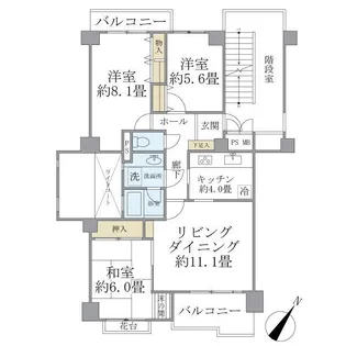 コスモアージュ西葛西【5階】の間取り