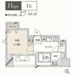 プライマル月島【6階】の間取り